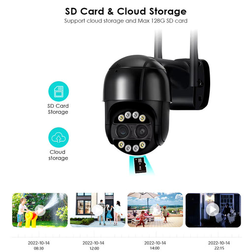 8MP 4K Dual-Lens Wifi PTZ IP Camera 4MP 8x Zoom Outdoor CCTV