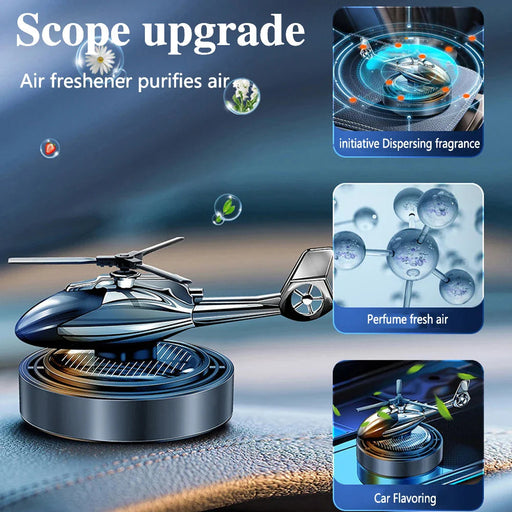 Solar Car Air Freshener Perfume Helicopter